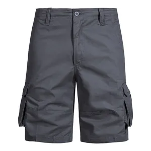 Herren dunkelgraue Cargoshorts mit vielen Taschen Sommer Outdoor Freizeithose Regular Fit