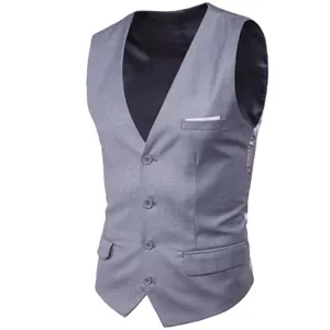 Men's Slim Fit Suit Vest Business Casual Waistcoat Formal Gilet for Wedding Party Prom