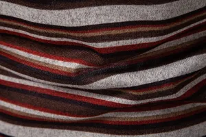 Close-up view of men knit striped fabric detail, soft texture, breathable and comfortable style.