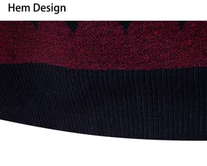 Men's knit sweater vest hem design detail, comfortable winter casual fashion knitwear closeup.