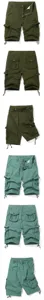 Men summer casual cargo shorts multi pocket loose fit five point pants athletic apparel details