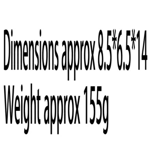 Detailed specifications for crystal tree showing dimensions 8.5x6.5x14cm and weight 155g