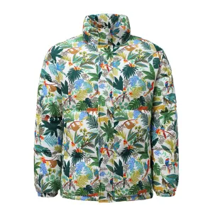 Giacca Piumino Invernale Uomo Stampa Giungla Tropicale Cappotto Imbottito Caldo