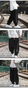 Pantalon decontracte epais en sherpa pour homme hiver chaud streetwear ample confortable