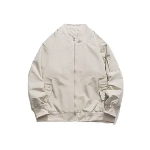 Homme Casual Bomber Veste Coupe Ample Beige Workwear Vol Manteau Automne Hiver