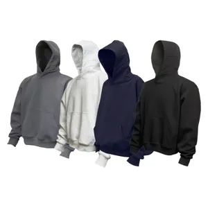 Men solid color casual loose pullover hoodie, comfortable basic hooded sweatshirt.