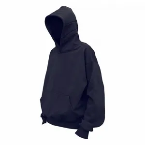 Men solid color oversized hoodie 2025 new casual short pullover hooded top streetwear fashion