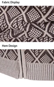Heren gebreid vest detail stof weergave en zoom ontwerp casual herfst winter trui kleding.