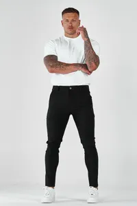 Men's casual trousers slim fit stretch long pants for outdoor daily wear comfortable styling.