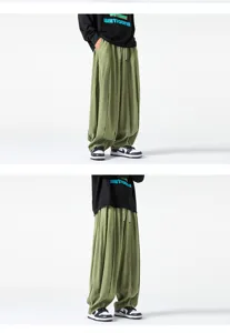 Pantalón bombacho ancho de hombre en color liso, estilo retro cómodo para uso diario en otoño.