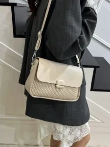 Stylish chic minimalist beige shoulder bag, trendy underarm bag for women daily commute.