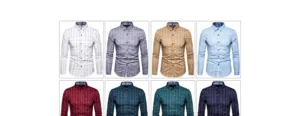 Dettaglio camicia casual a quadri da uomo a manica lunga, collo classico e chiusura a bottoni.