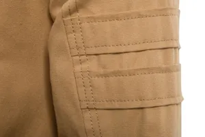 Nahaufnahme von Herren Arbeitsjacke schwerem Canvas Stoff mit doppelter Naht.
