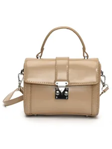 Women solid color top handle box bag stylish casual commute shoulder crossbody bag for daily use