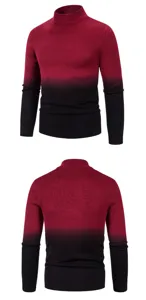 Vista detallada del jersey de cuello alto degradado para hombre mostrando frente y reverso.