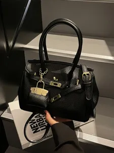 Sac à Main en Cuir PU pour Femmes Sac Bandoulière Classique pour Trajet Sac à Poignée Supérieure Tendance