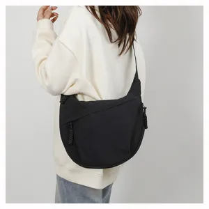 Women black crescent crossbody bag casual lightweight dumpling shoulder bag daily travel
