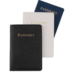 Multifunctional passport cover set, portable leather passport holder for travel documents.