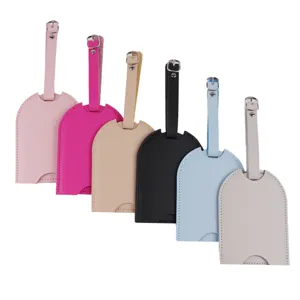 Bunte PU Leder Kofferanhänger Set, strapazierfähige Reise Gepäckanhänger mit Schnallen.