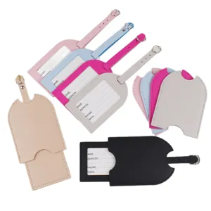 PU Leder Kofferanhänger bunte Reise Tasche ID Etiketten Namensschilder Halter Set.