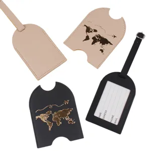 Etiquetas de equipaje de viaje de cuero PU portatarjetas para maleta set nuevo