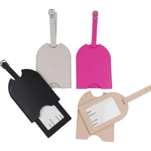 PU Leder Kofferanhänger Set, bunte Reisegepäck Etiketten mit Namensschild für Flugzeug und Reise.