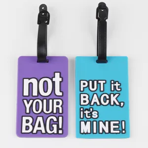 PVC luggage tag suitcase ID label portable travel bag identifier accessory detail view
