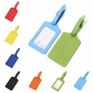 Buntes PU-Leder Kofferanhänger Set mit Adresskartenfach, ideal für Reisekoffer und Taschen.
