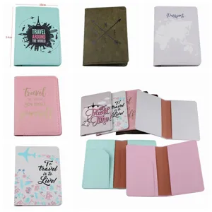 PU Leder Reisepasshülle Schutzhülle Etui mit bunten Digitaldruck Motiven für Reisen.