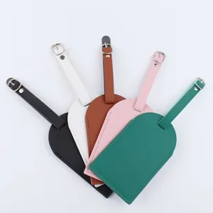 Etichette per bagagli da viaggio in pelle PU multicolore con fibbia in metallo per valigie.