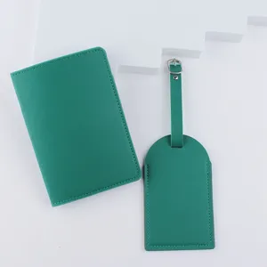 Porta Passaporto Minimalista In Pelle PU E Targhetta Per Bagaglio Custodia Per Documenti Da Viaggio Impermeabile In Tinta Unita