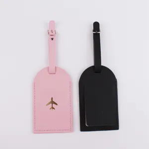 Set di etichette per bagagli in pelle PU, porta badge portatile e accessori da viaggio.