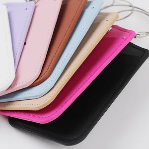 Mehrfarbige PU-Leder Kofferanhänger Kartenetui mit Stahldraht Schlaufen Set Packung