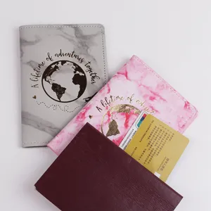 Minimalist leather passport holder cover multi-functional travel document organizer set for trip