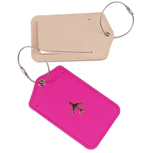 PU Leder Gepäckanhänger mit Edelstahl Drahtseil für Reisekoffer und Handtaschen.