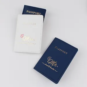 Set Copri Passaporto in Pelle PU per Coppia Organizer Documenti Viaggio Regalo Case