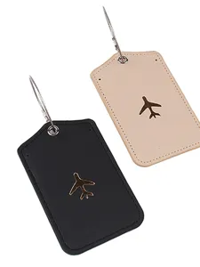PU Leder Gepäckanhänger mit Metall Drahtringen und Flugzeug Design für Koffer und Taschen.