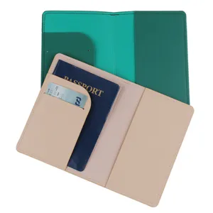 Portapassaporto in pelle PU tinta unita custodia documenti organizer da viaggio set
