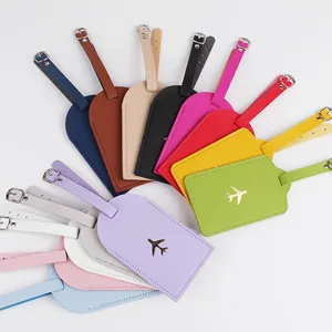 Etichetta per Bagagli in Pelle PU Business Viaggi Identificatore per Valigia Porta Passaporto Porta Carte d'Identità Con Motivo Aereo Uomo Donna