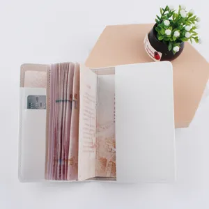 Porta passaporto in pelle PU bianco astuccio portacarte multiuso da viaggio top
