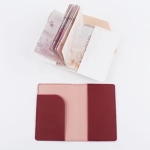 Porta passaporto in pelle PU custodia da viaggio minimalista tinta unita cover astuccio