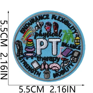 Embroidered PT patch iron on badge for clothing, backpacks, and DIY fashion decoration.
