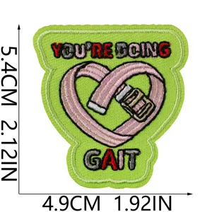 Embroidered heart belt patch iron-on DIY badge for clothing jacket backpack decoration