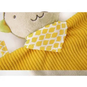 Bambino peluche coperta di comfort carino giallo velluto a coste animale sicurezza giocattolo morbido