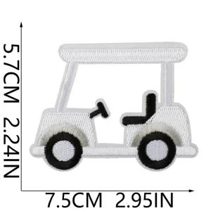 Écusson brodé chariot de golf thermocollant DIY vêtement veste sac à dos appliqué