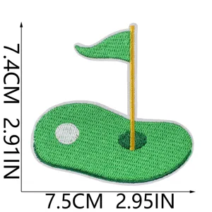 Écusson brodé de golf thermocollant, badge en tissu pour vestes, sacs et loisirs créatifs.