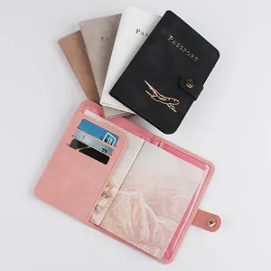 Porta passaporto in pelle PU multifunzionale e portafoglio da viaggio con tasche