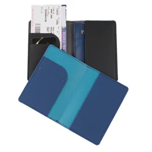 Copertina per passaporto in pelle PU custodia da viaggio con porta carte e biglietto.
