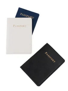 PU leather passport holder set travel document organizer multi-color protective cover 3pcs