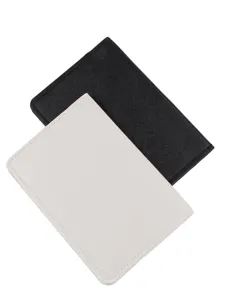 Passport holder travel document organizer set black and white PU leather passport cover case